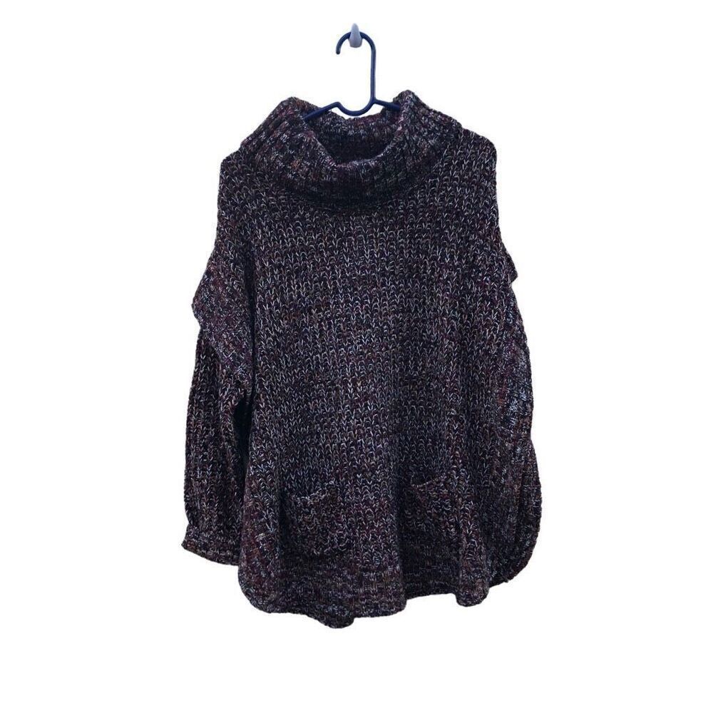 New Directions Womens Multicolor Acrylic Pullover Cowl Knit Sweater Large (L) NW
